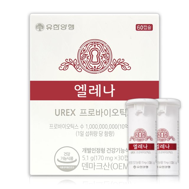 유한양행 엘레나 UREX 프로바이오틱스 170mg x 60캡슐